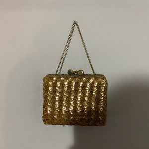 Vintage Gold Sequin Wristlet/Evening Bag